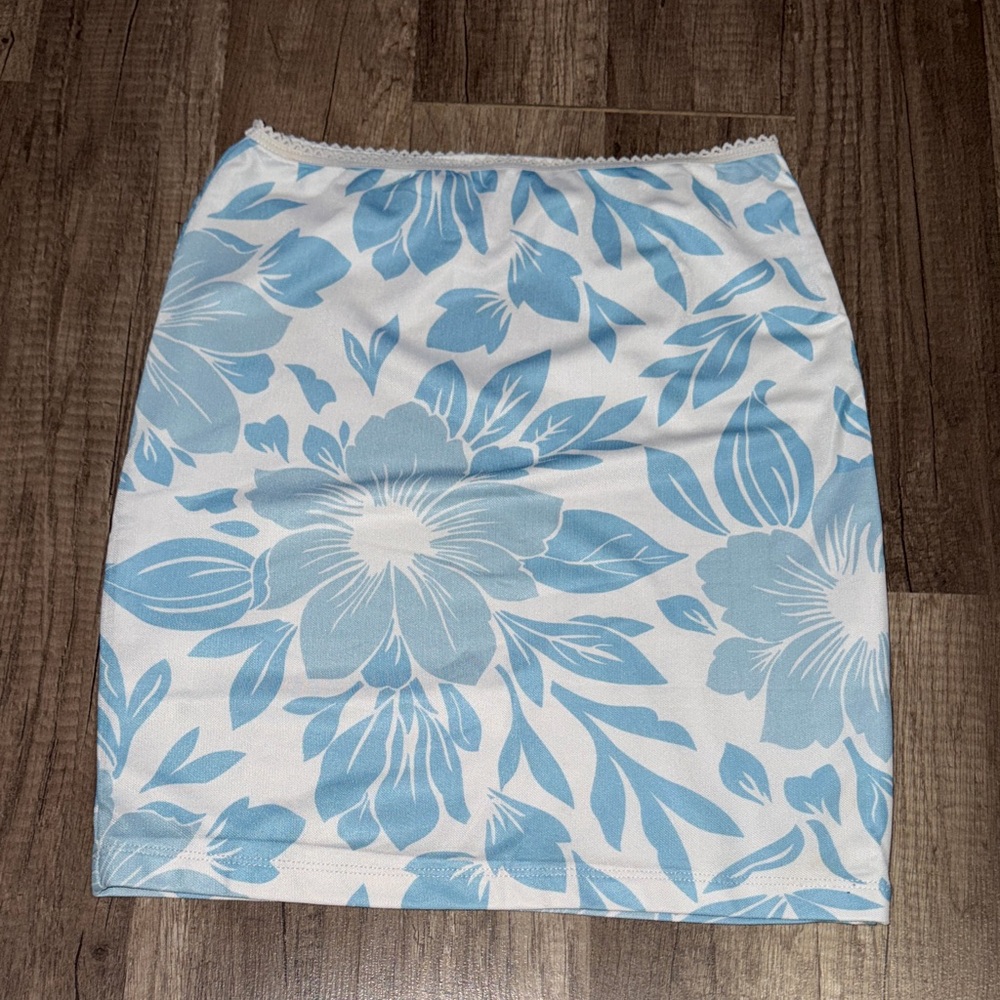 Floral Blue and White Women's Skirt